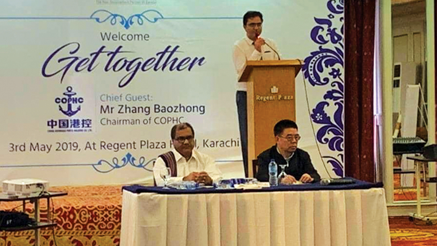 Chairman GBDA Ahmed Iqbal Baloch and Chairman COPHC Zhang Baozhong at a GBDA event held at Regent Plaza, Karachi on 3rd May 2019.
