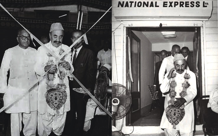 Nawab of Makran, Nawab Mir Bai Khan inaugurating National Express in October 1973.